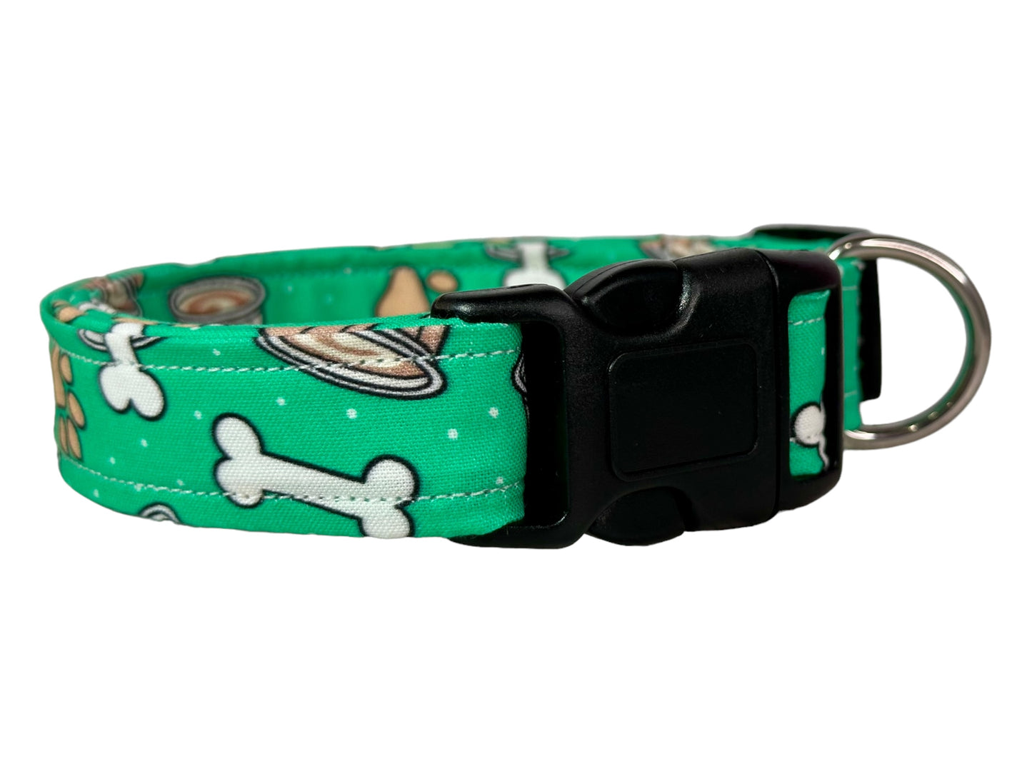 Pup cup dog collar, handmade side release dog collar (Green)