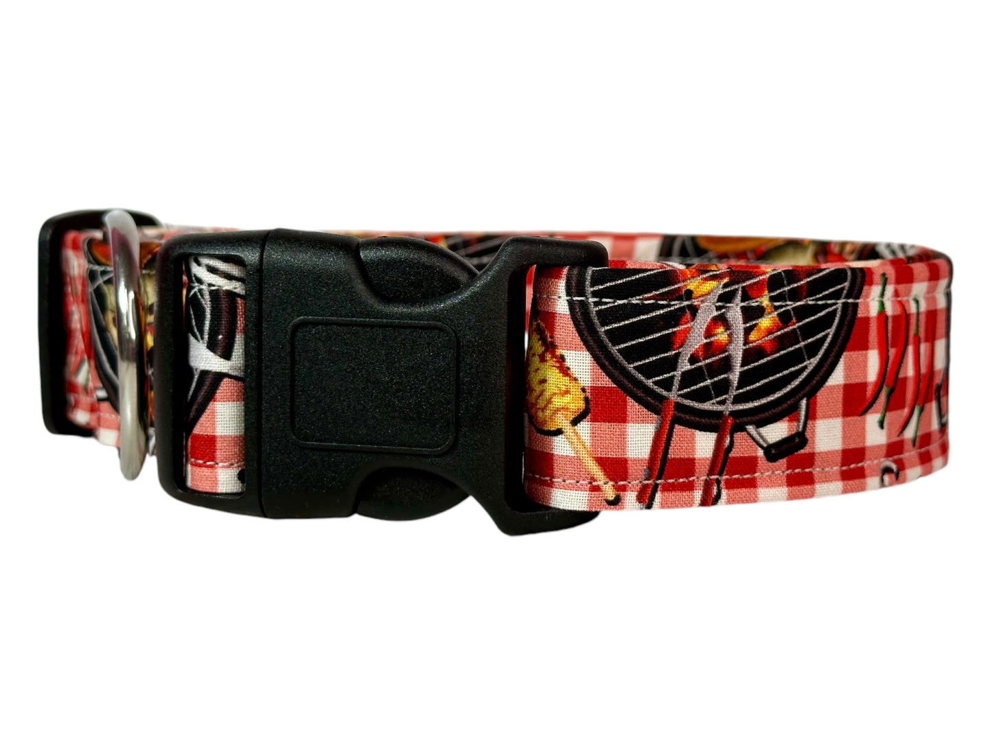 BBQ Food Dog collar, handmade side release dog collar