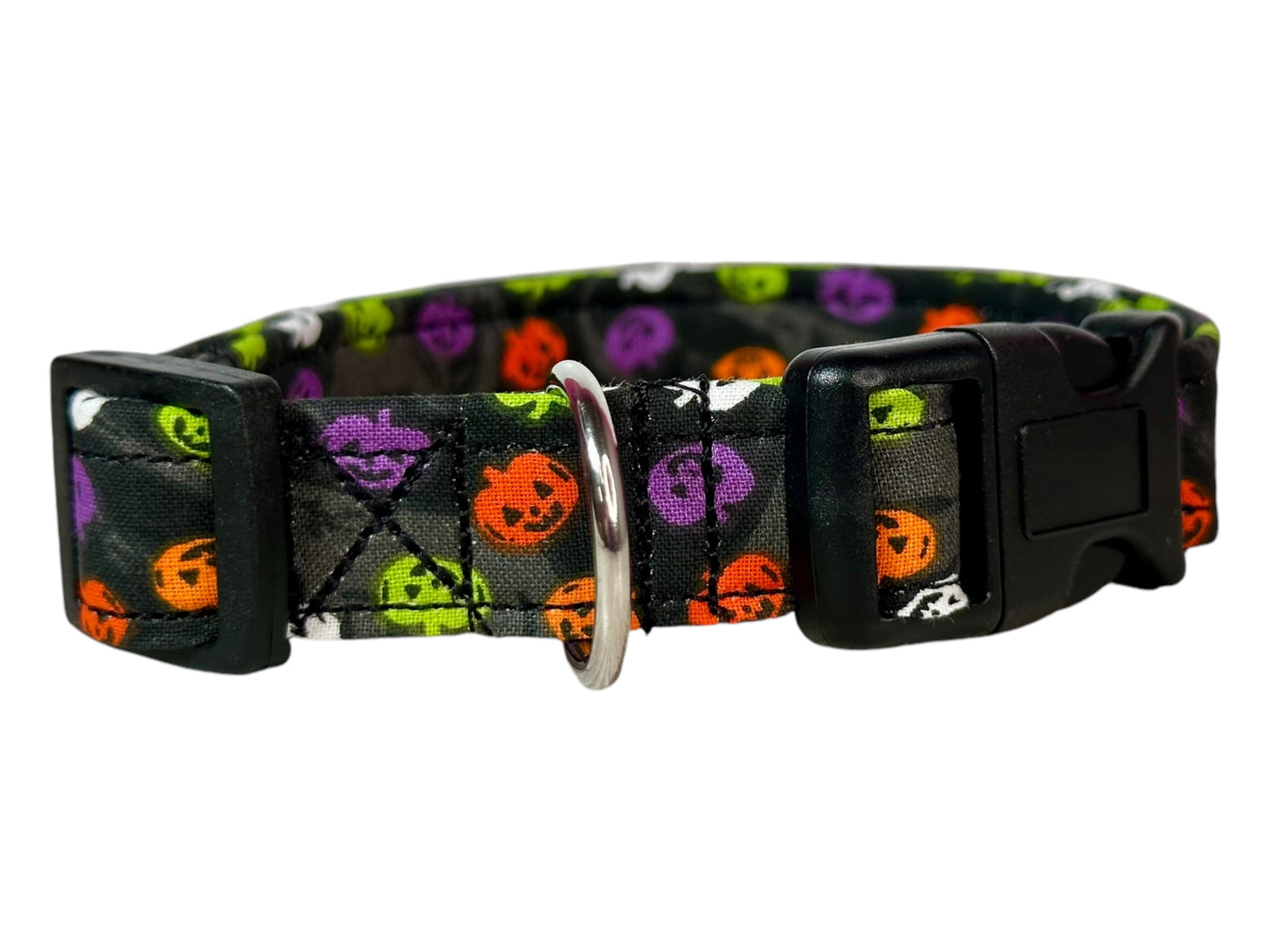 Halloween Pumpkin Dog collar, handmade side release dog collar