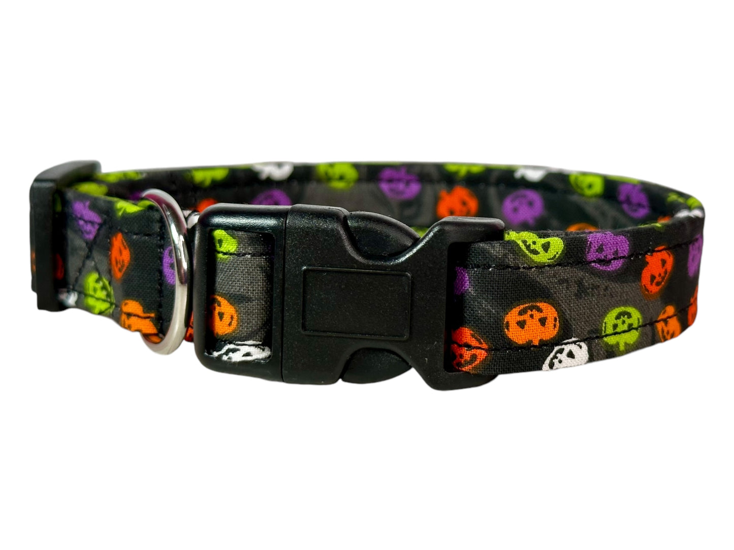 Halloween Pumpkin Dog collar, handmade side release dog collar