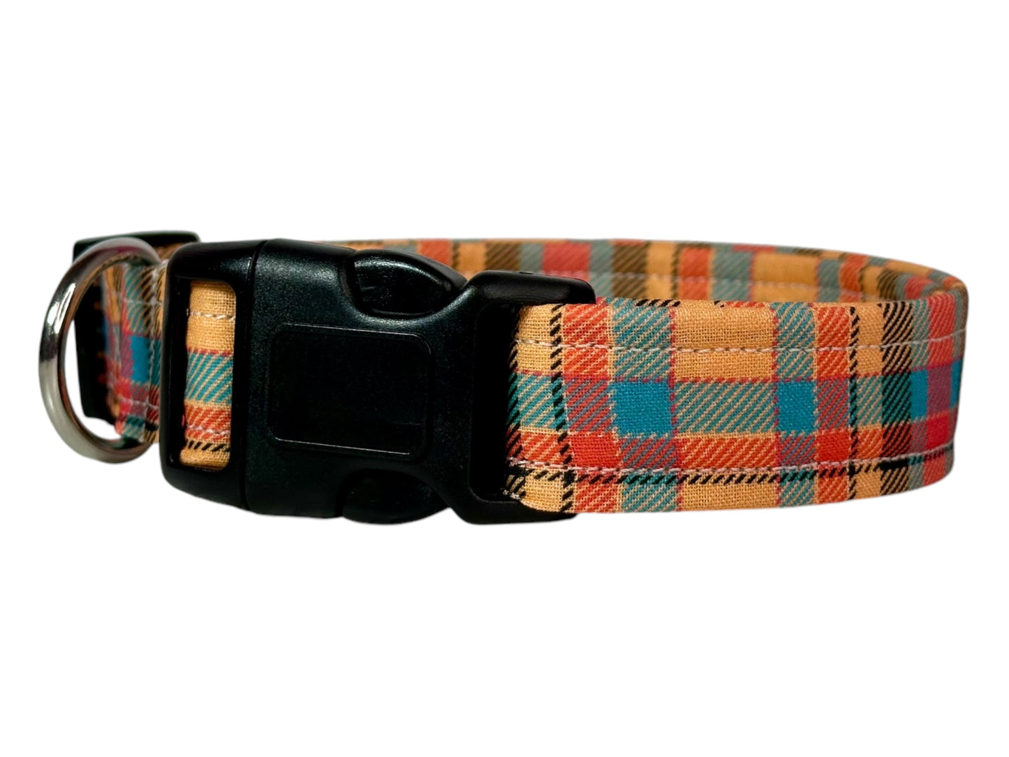 Plaid Dog collar, handmade side release dog collar