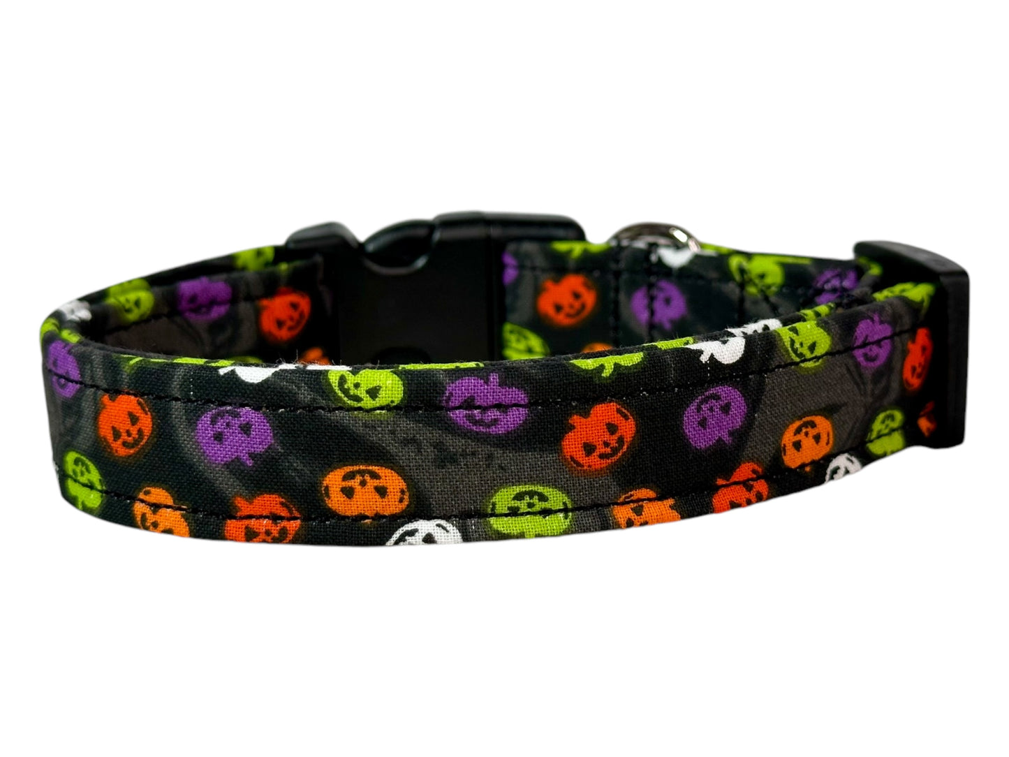 Halloween Pumpkin Dog collar, handmade side release dog collar