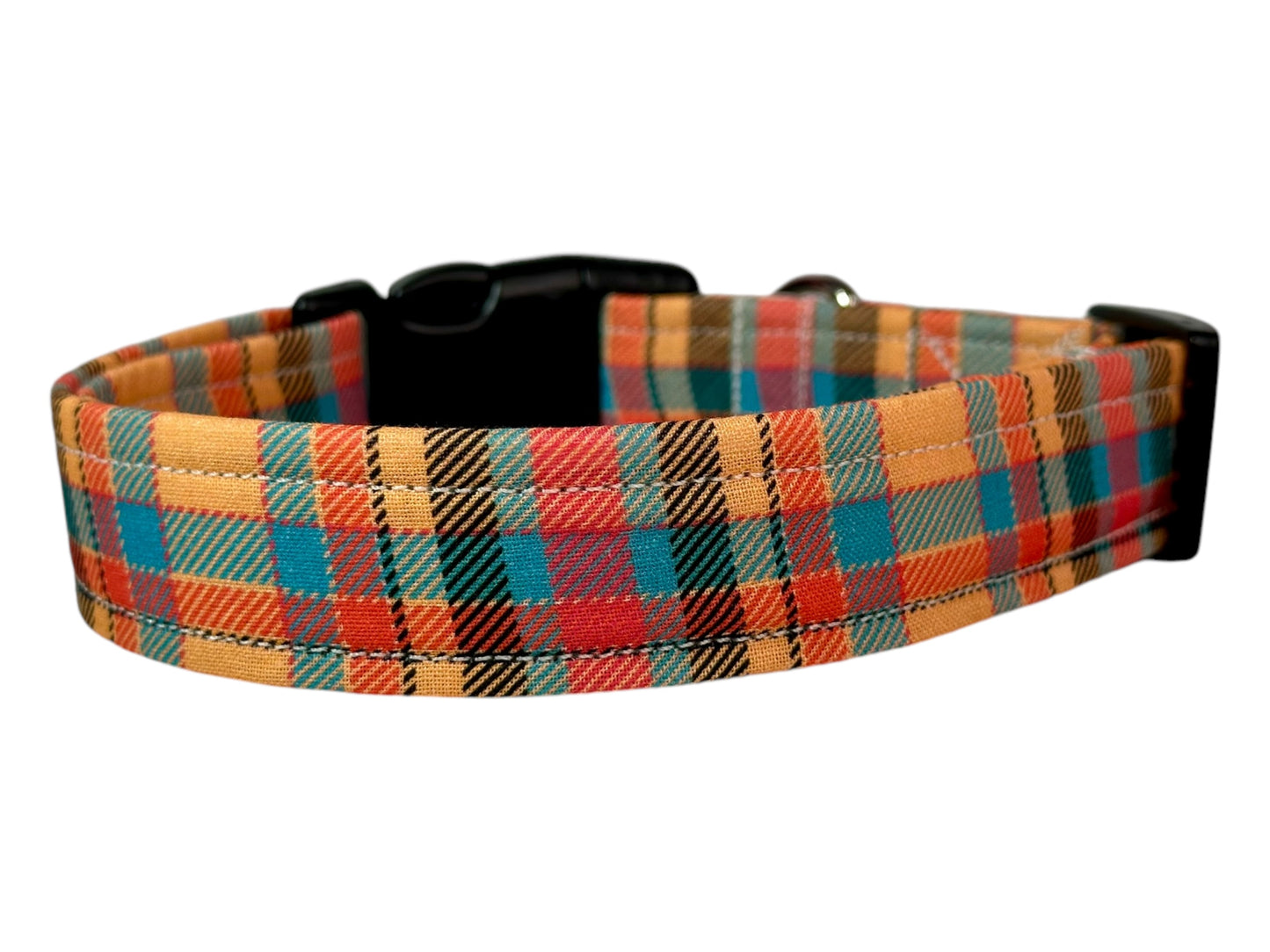 Plaid Dog collar, handmade side release dog collar