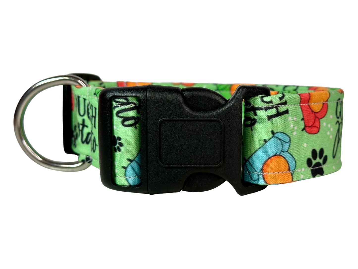 Couch Potato Dog collar, handmade funny dog collar