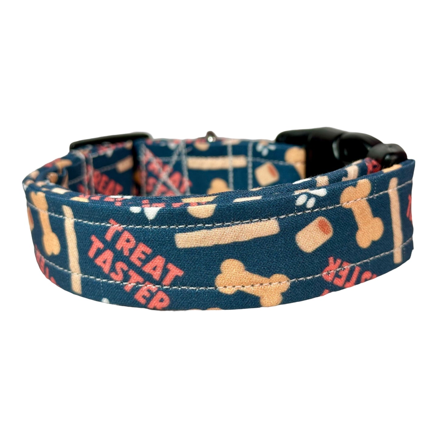 Treat Taster Dog collar, handmade side release dog collar, adjustable and washable (Red Treat Taster)