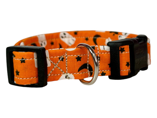 Halloween Ghost Dog collar, handmade side release dog collar