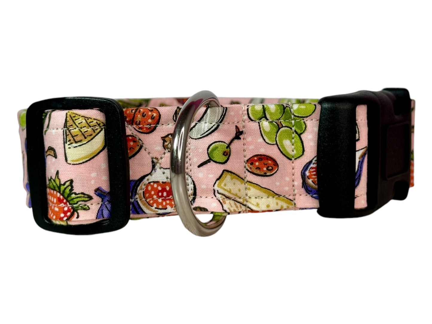 Charcuterie Food Dog collar, handmade side release dog collar