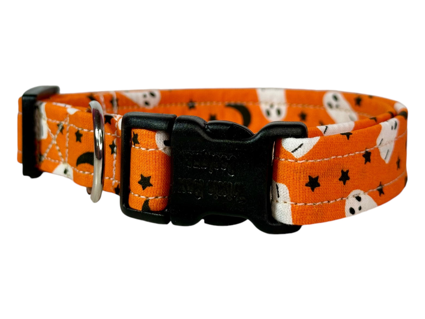 Halloween Ghost Dog collar, handmade side release dog collar