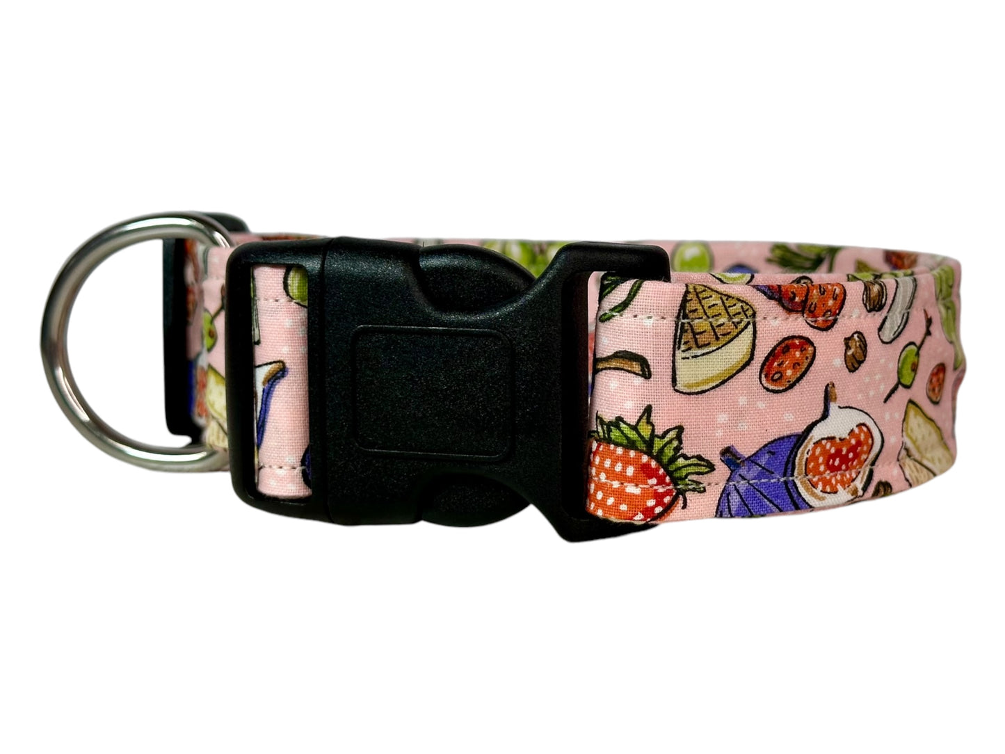 Charcuterie Food Dog collar, handmade side release dog collar