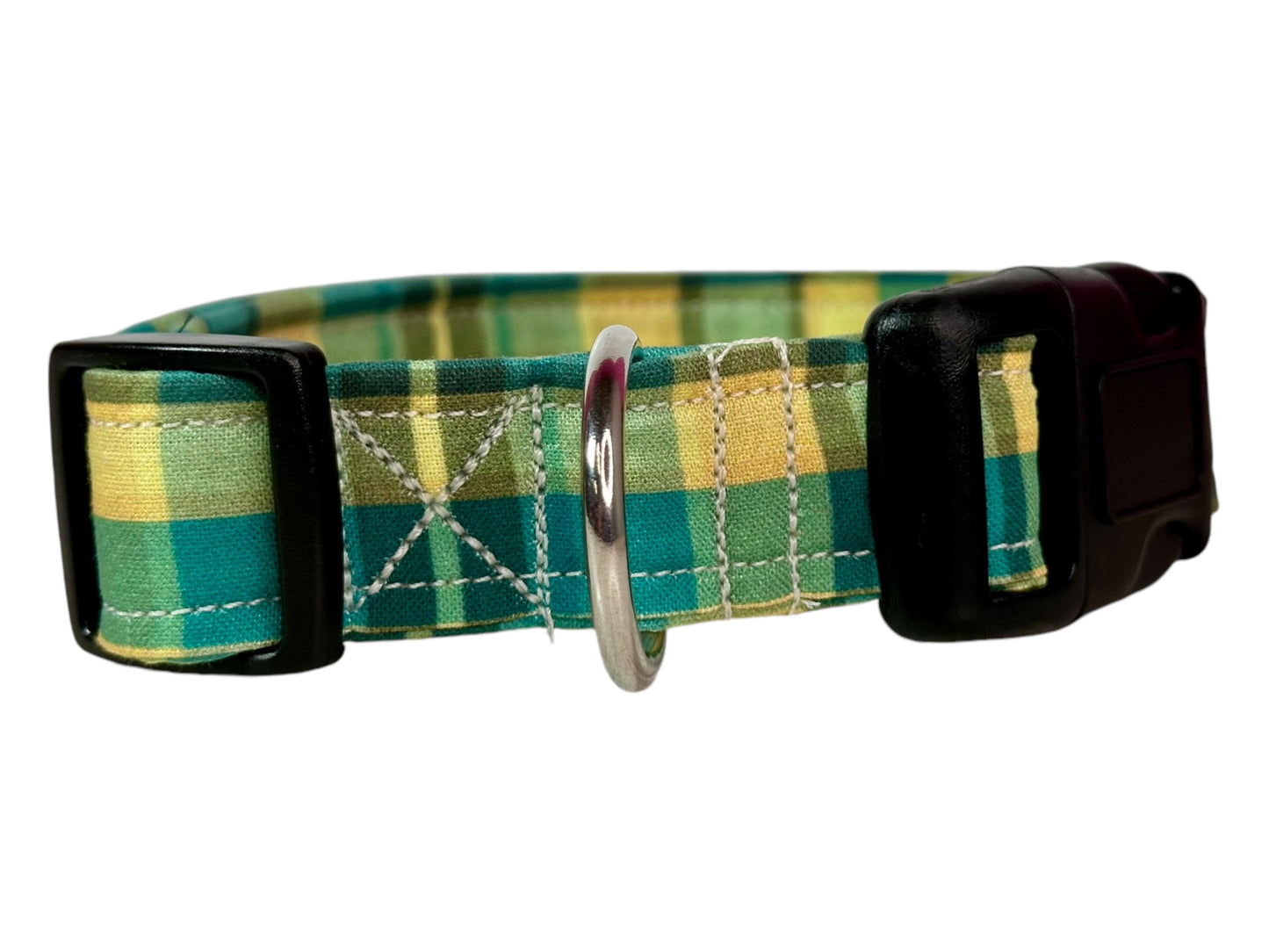 Plaid Dog collar, handmade side release dog collar