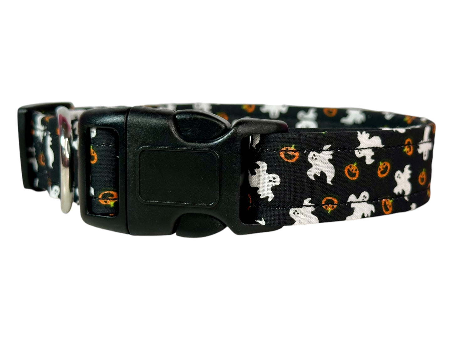 Halloween Ghost Dog collar, handmade side release dog collar