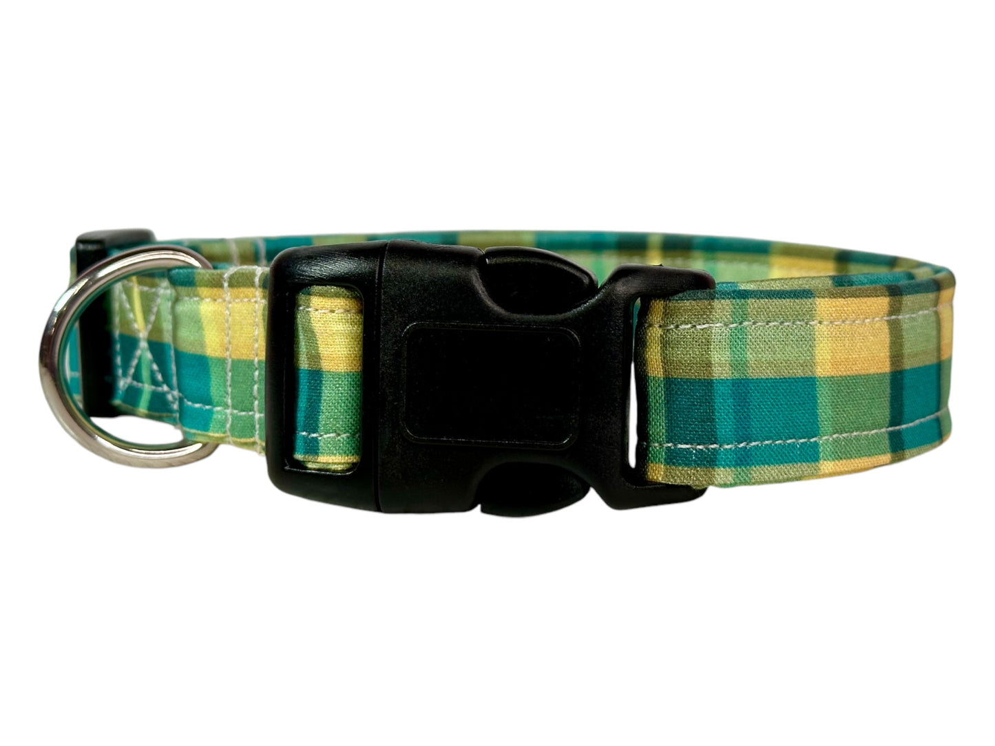 Plaid Dog collar, handmade side release dog collar