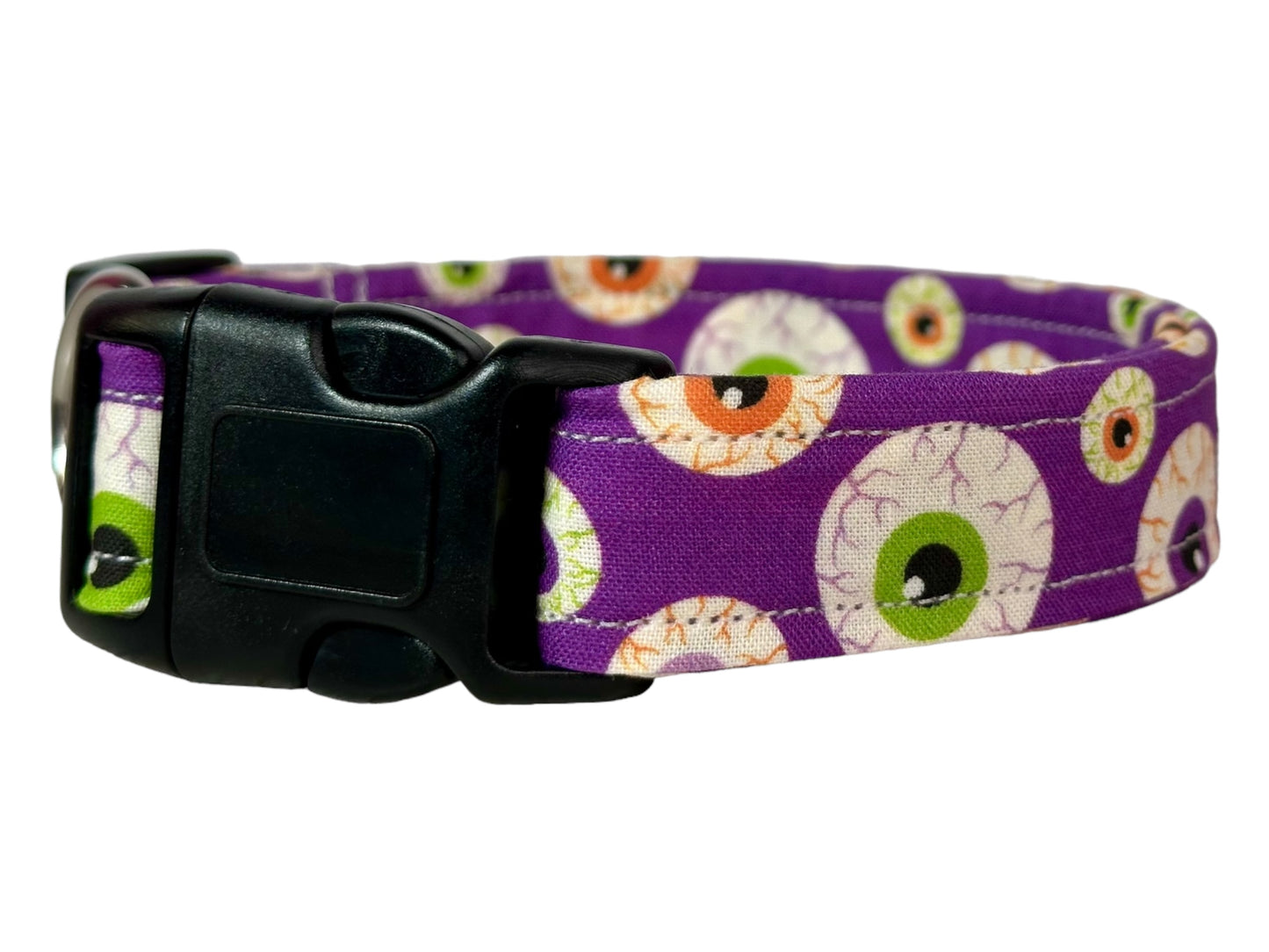 Halloween Creepy Eyes dog collar, handmade side release dog collar