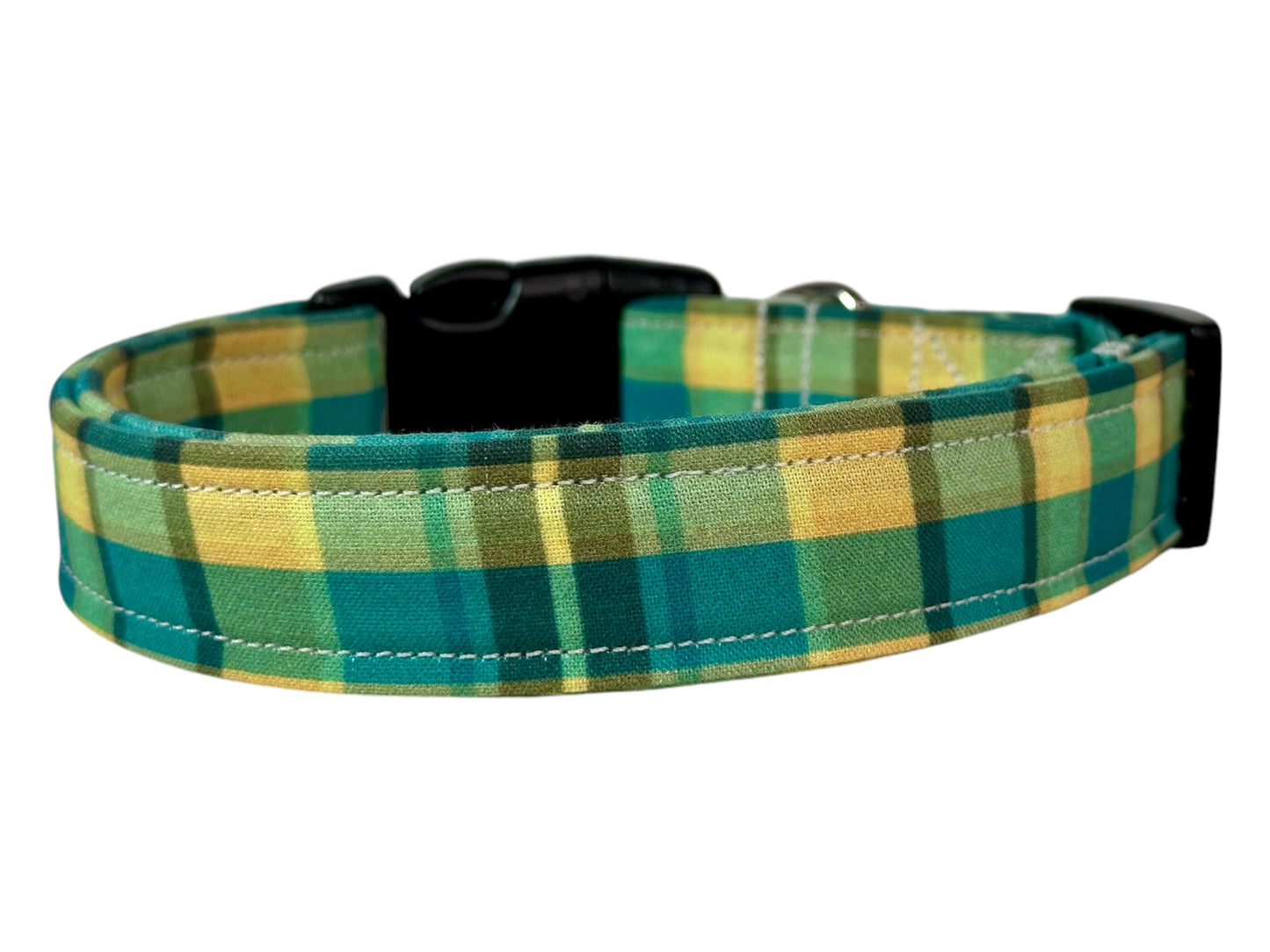 Plaid Dog collar, handmade side release dog collar
