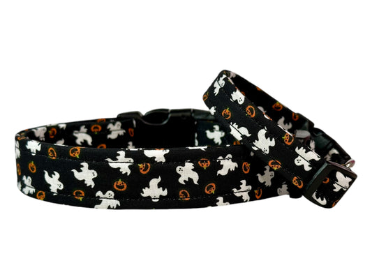 Halloween Ghost Dog collar, handmade side release dog collar