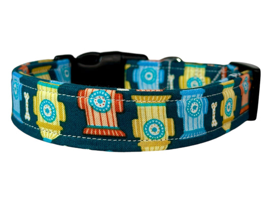 Fire Hydrant Dog collar, handmade side release dog collar