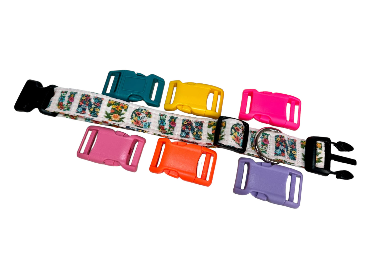 See you next Tuesday “CUNT” floral dog collar, handmade funny dog collar