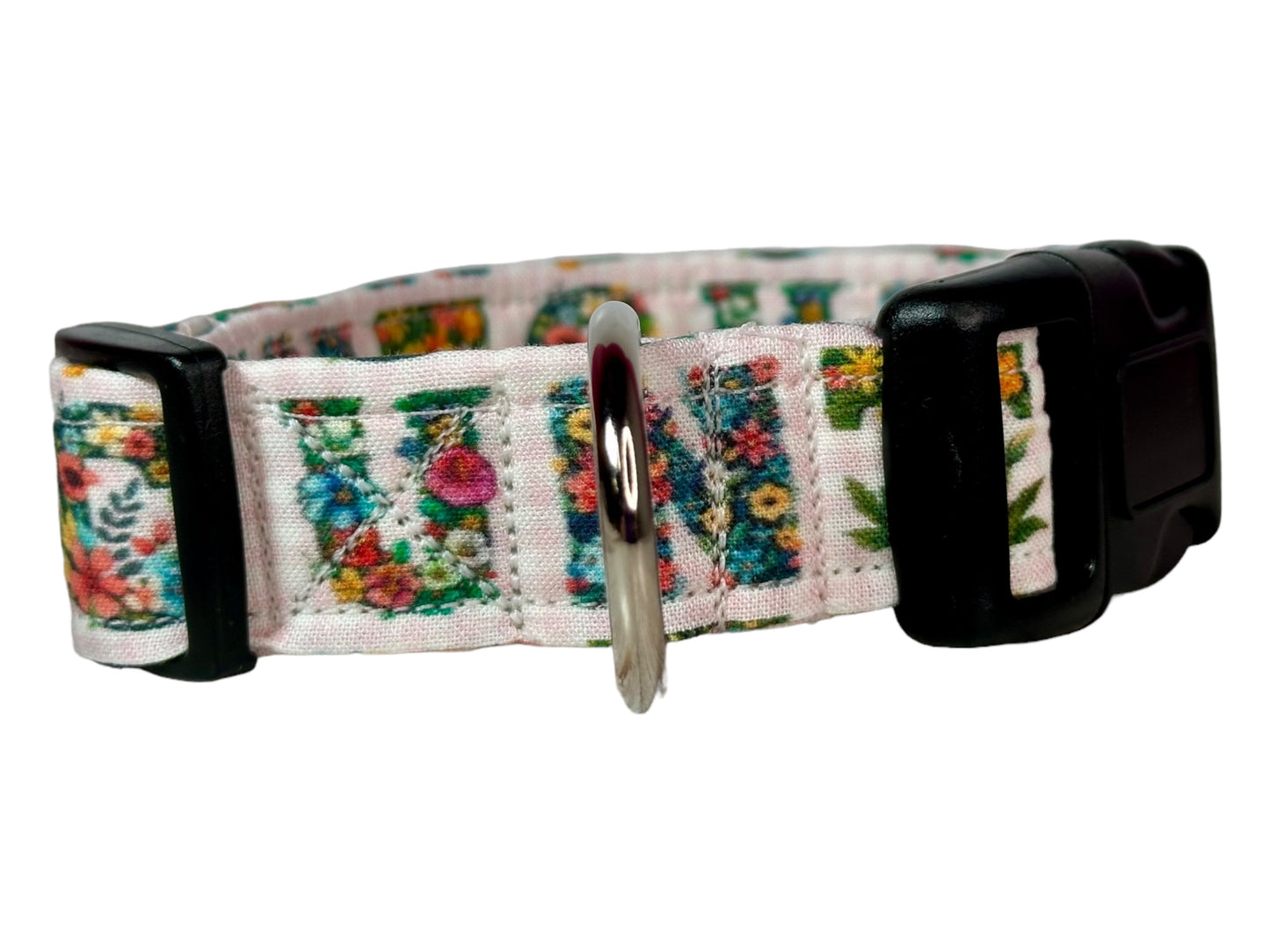 See you next Tuesday “CUNT” floral dog collar, handmade funny dog collar