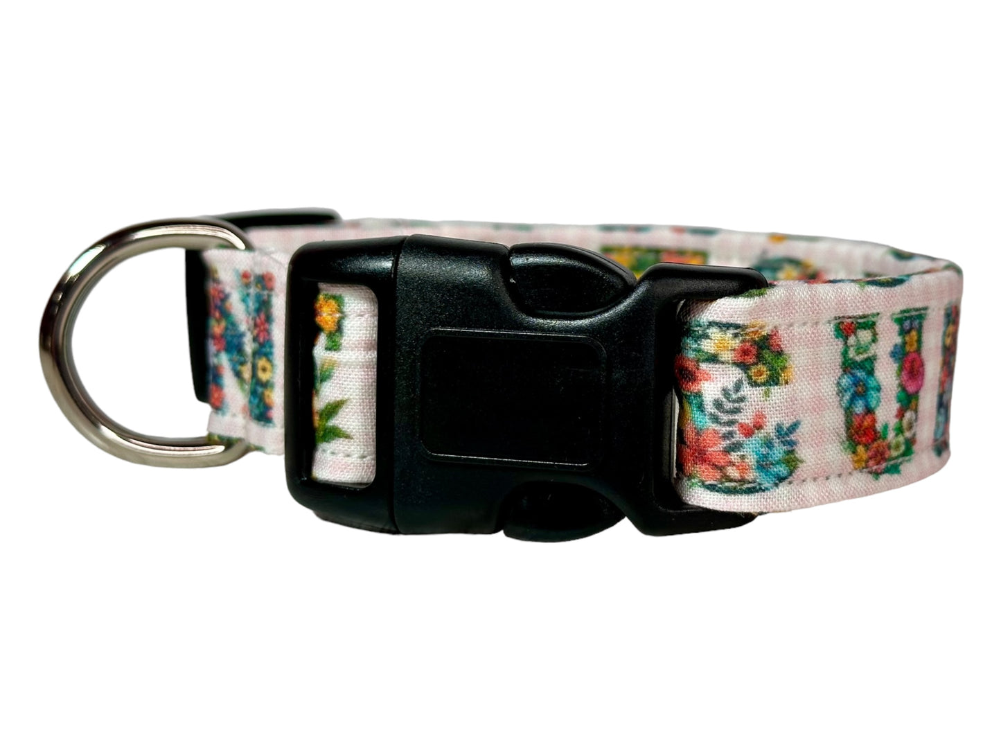 See you next Tuesday “CUNT” floral dog collar, handmade funny dog collar