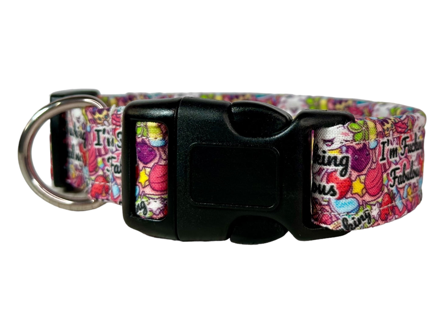 F*cking Fabulous Dog collar, Funny handmade side release dog collar