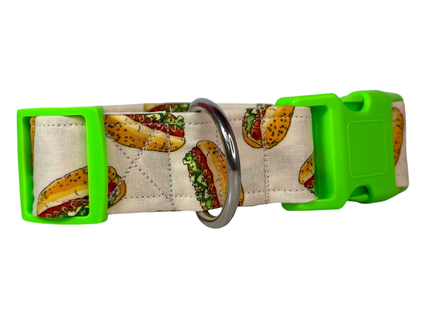 Hot Dog dog collar,  food collar, handmade side release dog collar