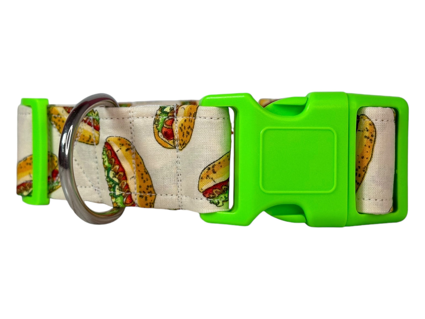 Hot Dog dog collar,  food collar, handmade side release dog collar