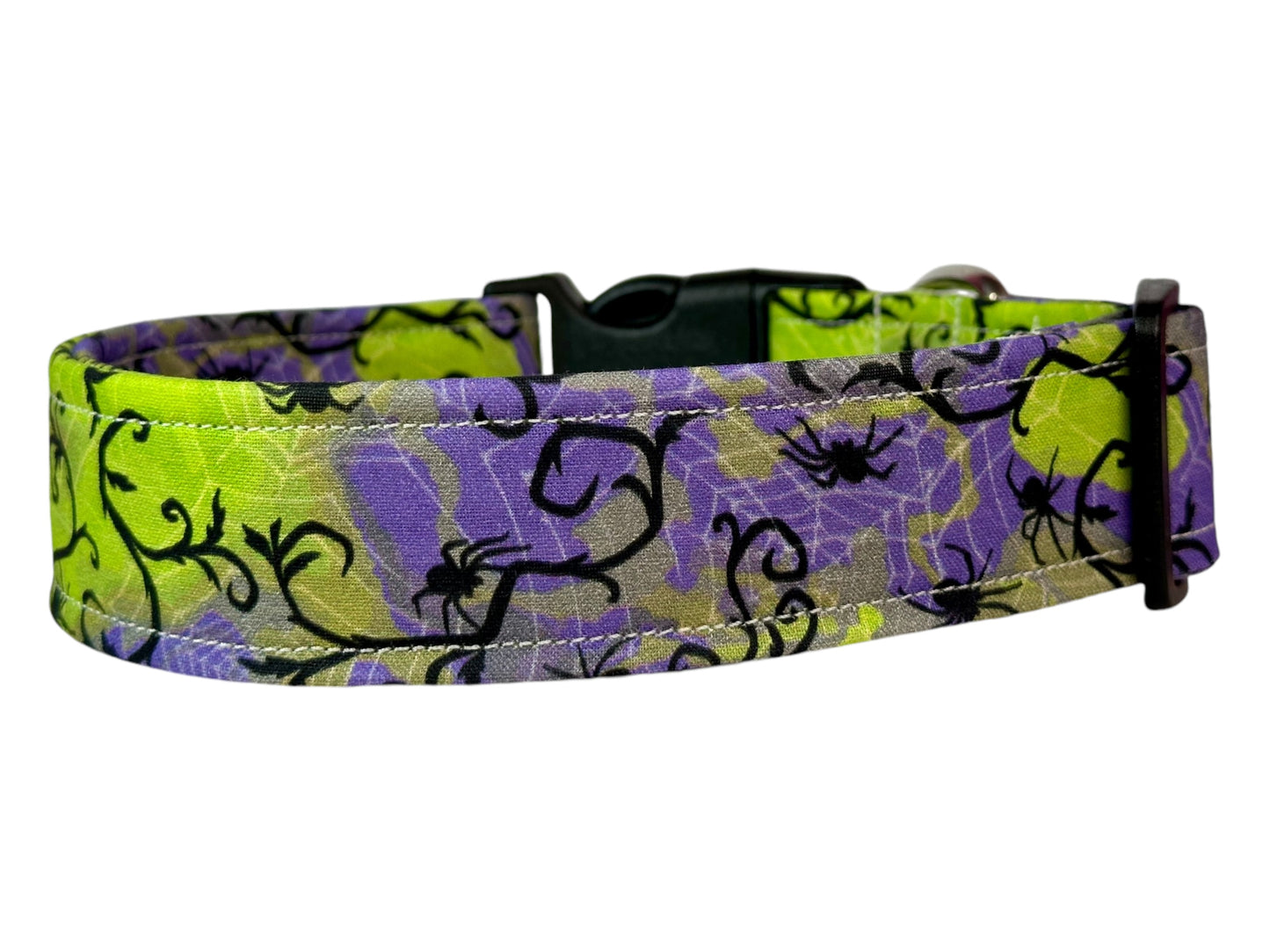 Halloween Spiderweb Dog collar, handmade side release dog collar