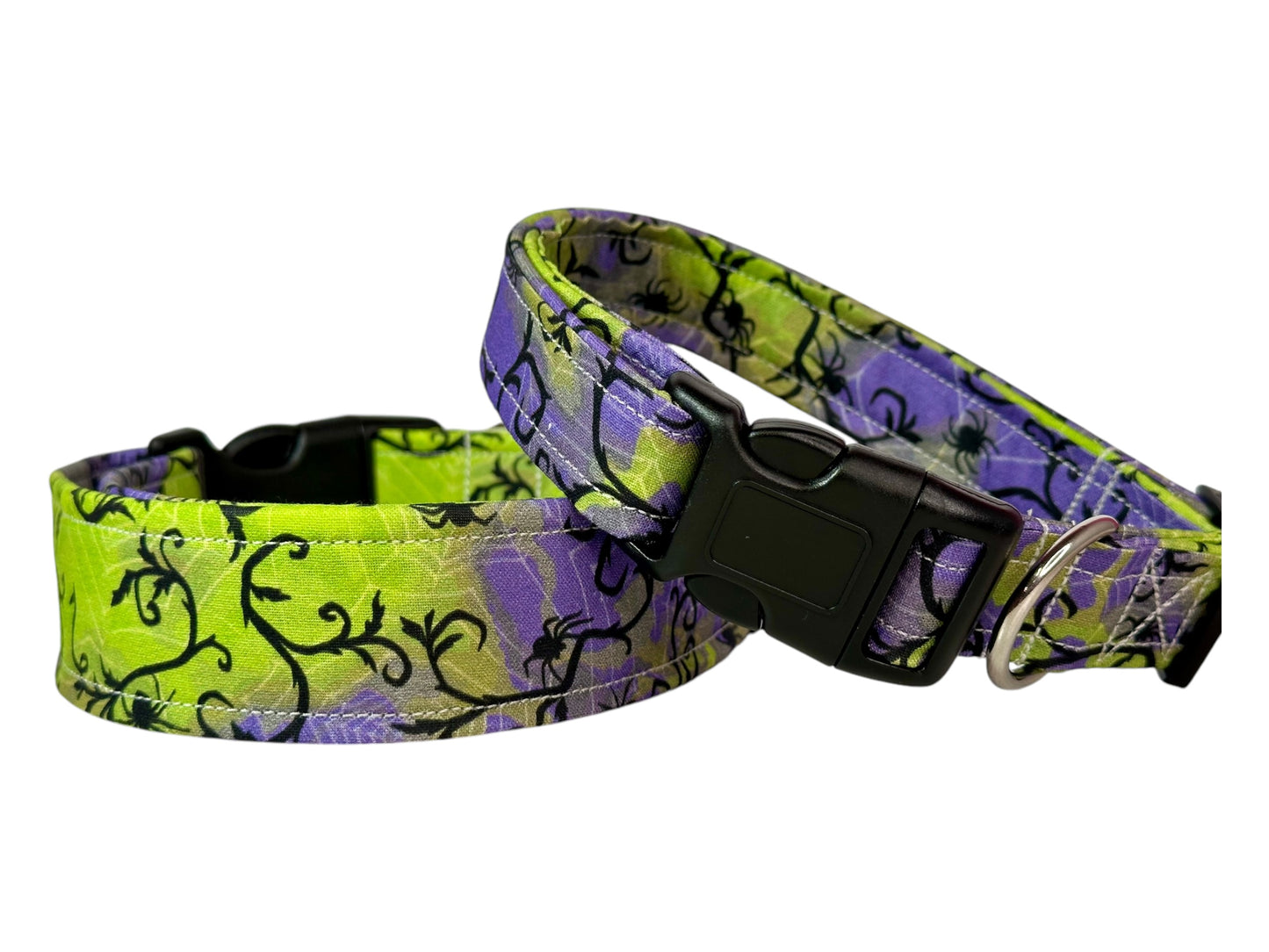 Halloween Spiderweb Dog collar, handmade side release dog collar