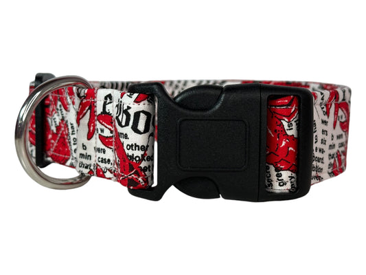 Lobster Dog collar, handmade side release dog collar