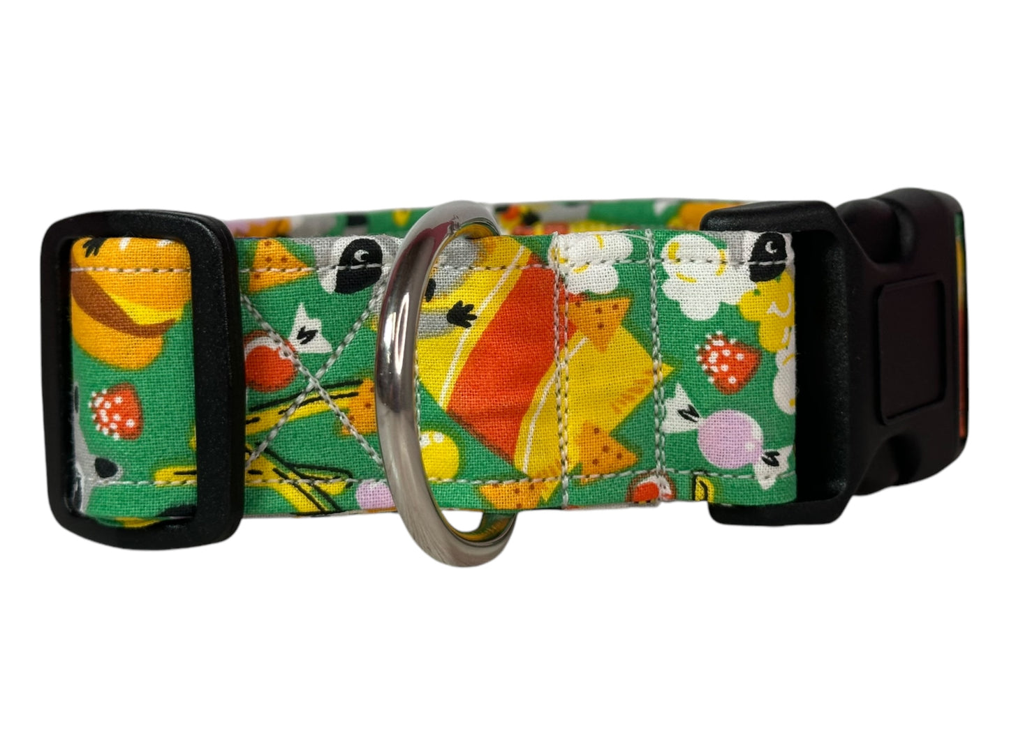 Trash Panda (Raccoon) and Junk Food Dog collar, handmade side release dog collar