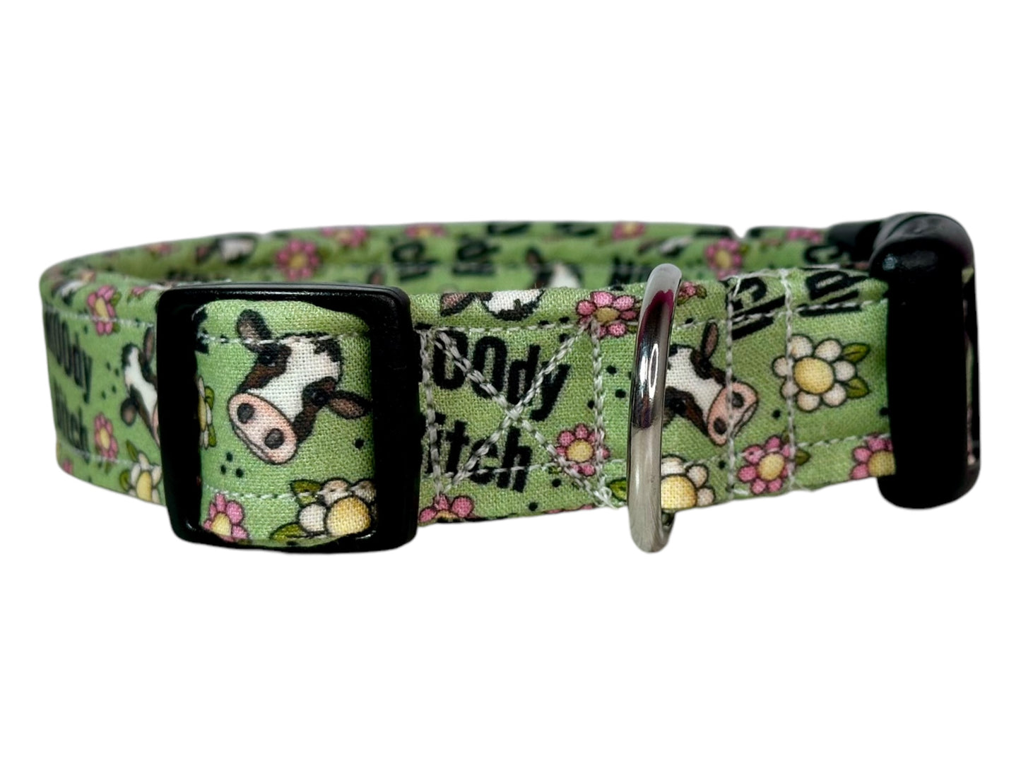Moody Bitch dog collar, handmade side release dog collar