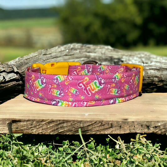 90’s Fuck dog collar - handmade side release dog collar