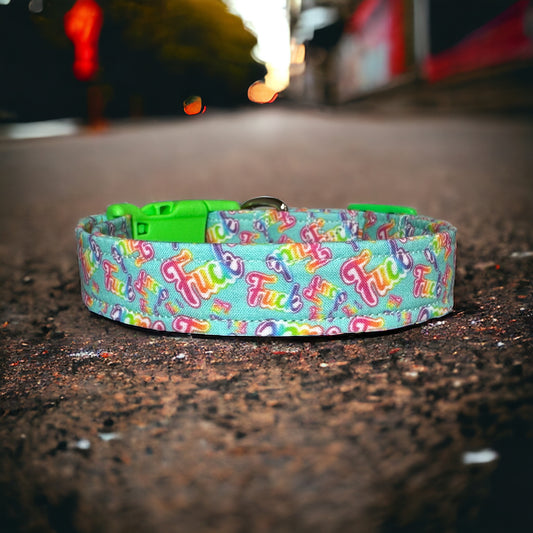 90’s Fuck dog collar - handmade side release dog collar
