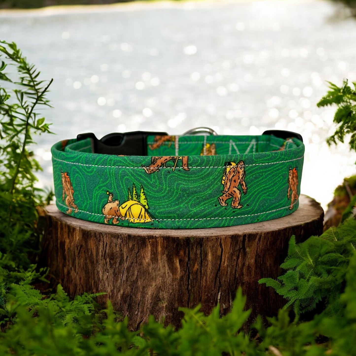 Big foot dog collar, handmade side release collar