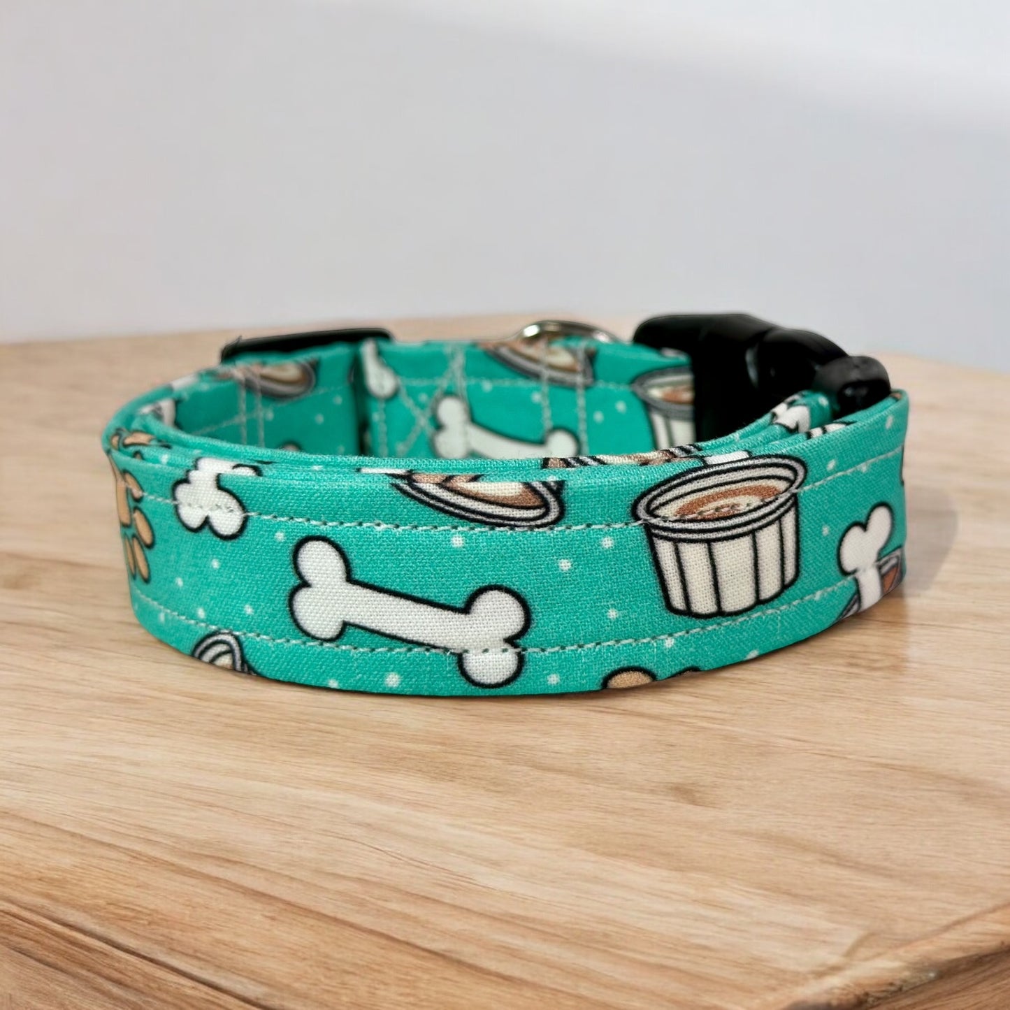Pup cup dog collar, handmade side release dog collar (Mint Green)