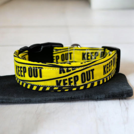 Keep Out Dog collar, Funny handmade side release dog collar