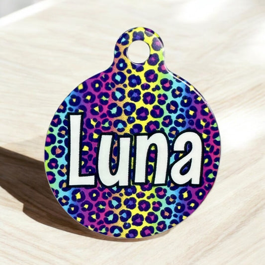 Cheetah funny Aluminum Pet Tag - Customizable