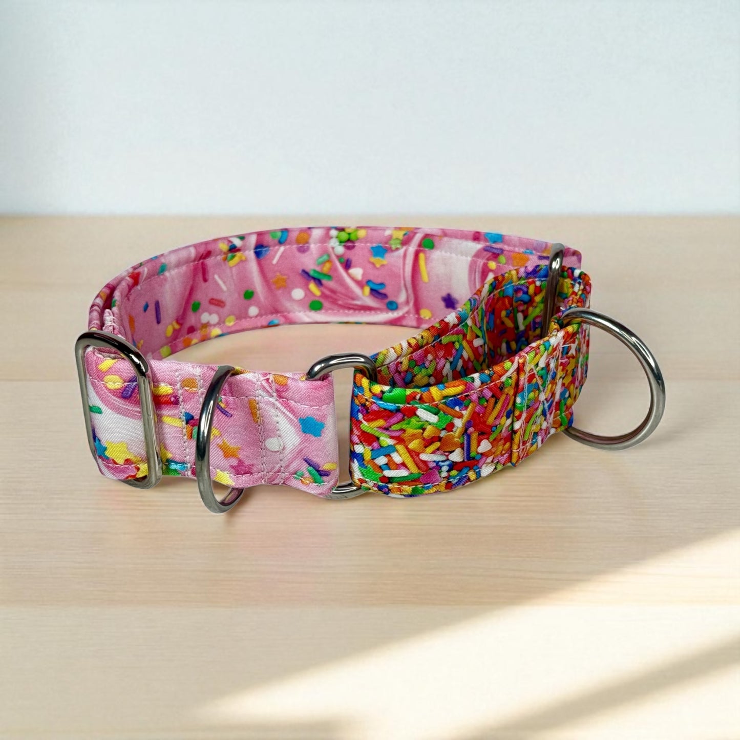 Frosting and Sprinkles food martingale dog collar - No buckle, gentle choke training collar