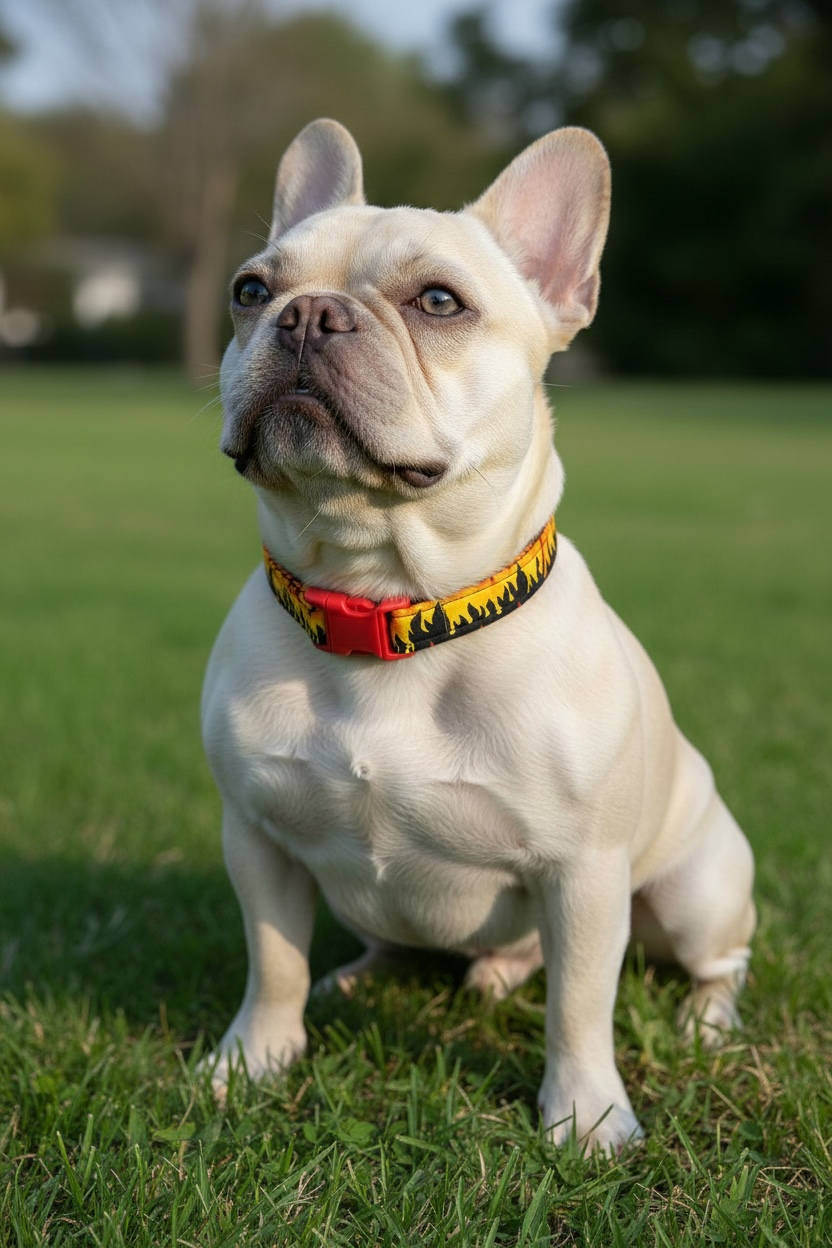 Flames Handmade dog collar,  Handmade Pet Collar with Heavy-Duty Webbing & Stainless Steel Hardware