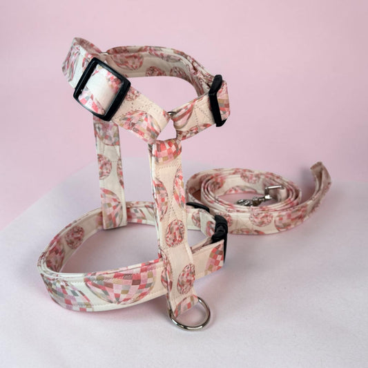 Disco Ball Handmade Dog harness, Standard roman harness or Step in harness. With or without matching leash (Copy)