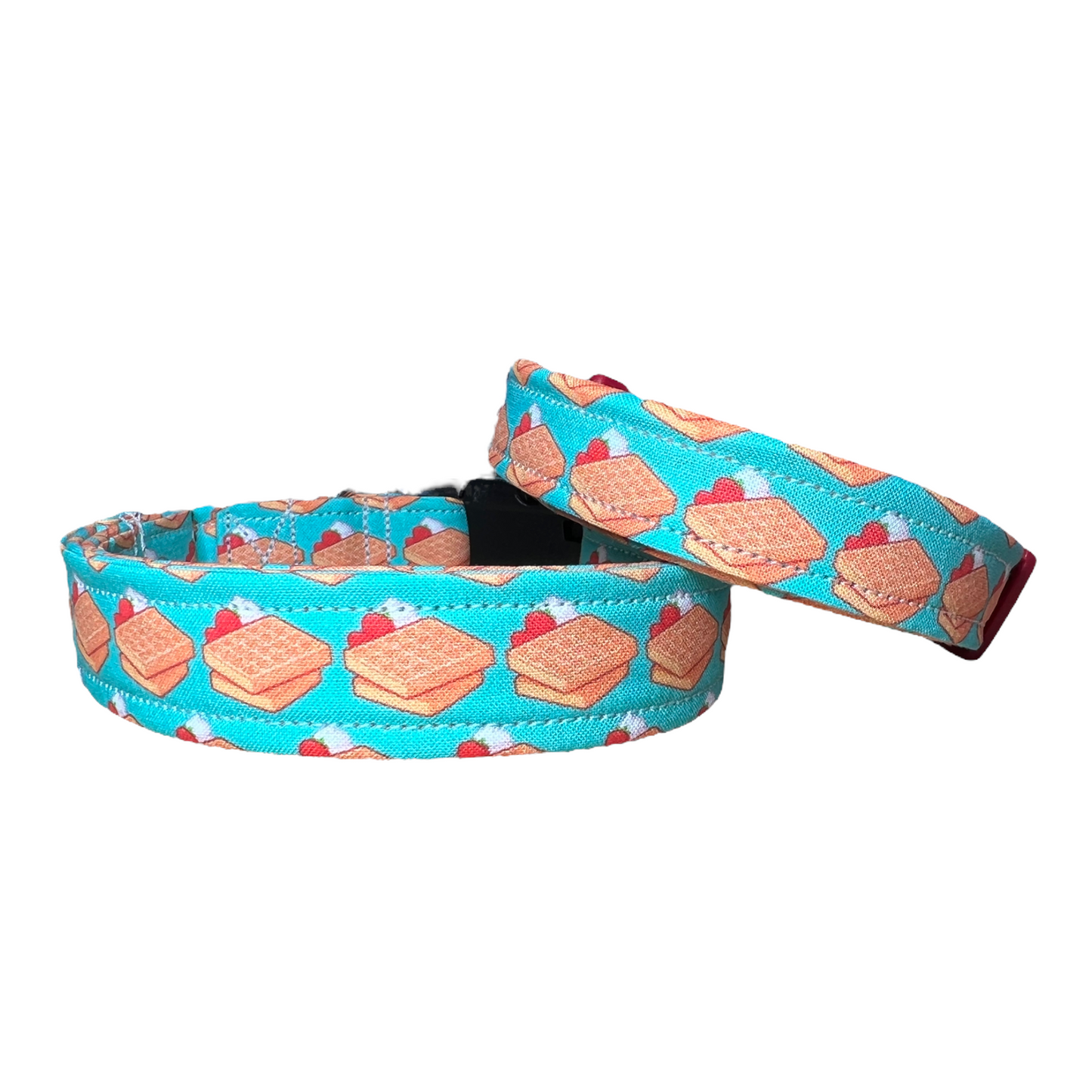Waffle dog collar, food dog collar, girl dog collar, boy dog collar, handmade dog collar, custom dog collar, side release collar, adjustable collar, washable collar, pet collars