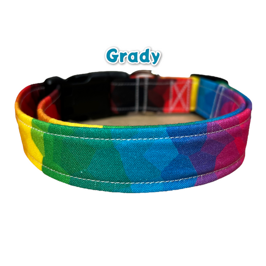 Rainbow gradient dog collar, girl dog collar, boy dog collar, side release collar, adjustable pet collar, cat collar, washable
