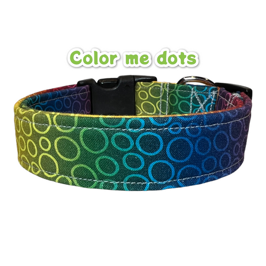 Rainbow dog collar, rainbow Cat Collar, Side release adjustable, dog collar girl, collars for dogs, pet collar, dog collar girl, dog collar boy, ombre rainbow with dots