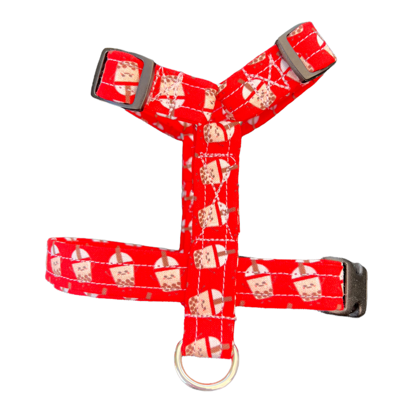 Boba tea dog harness, matching dog harnesss and leash set, standard roman dog harness, step in dog harness, boba tea
