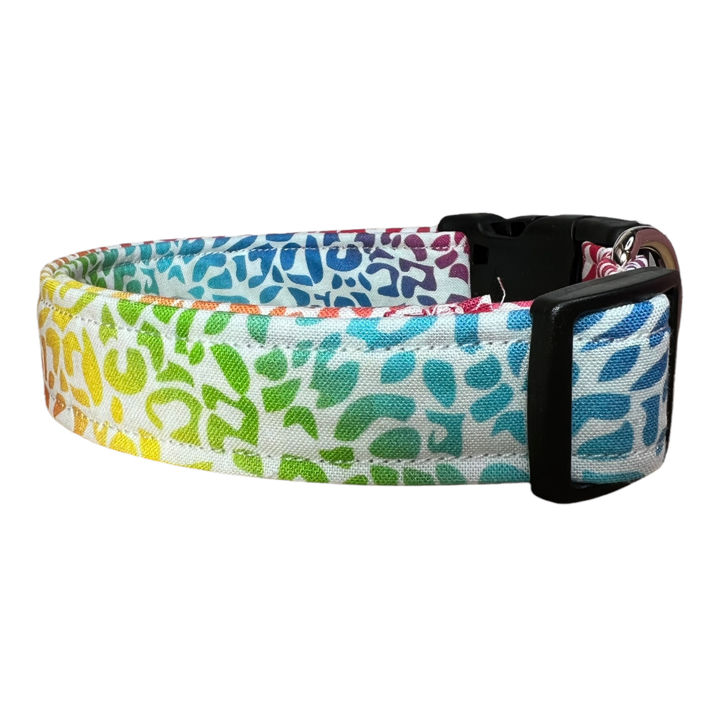 Cheetah print dog collar, leopard print dog collar, rainbow dog collar, quick release dog collar, girl dog collar, rainbow cheetah collar