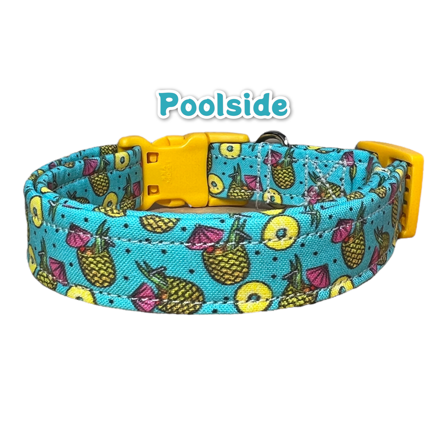 Summertime dog collar, pineapple dog collar, food dog collar, cat collar, girl dog collar, boy dog collar