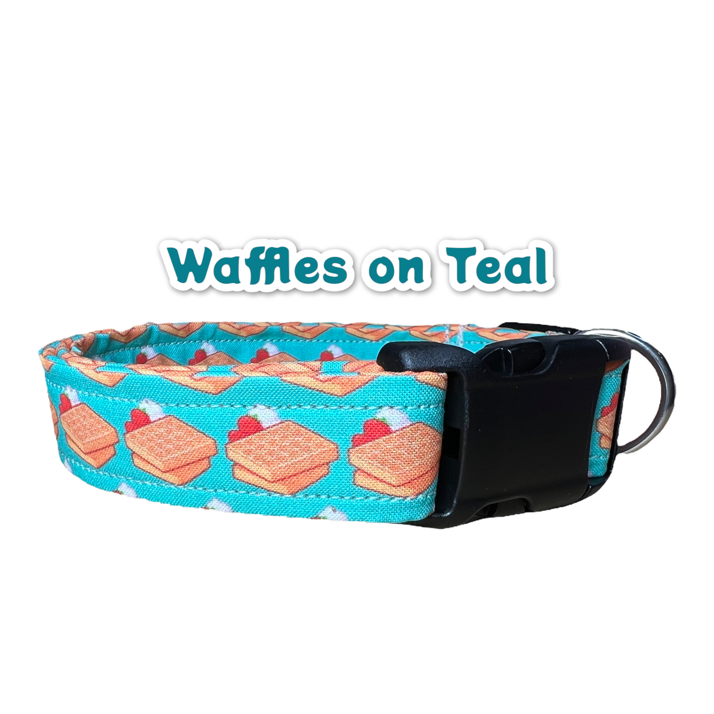 Waffle dog collar, food dog collar, girl dog collar, boy dog collar, handmade dog collar, custom dog collar, side release collar, adjustable collar, washable collar, pet collars