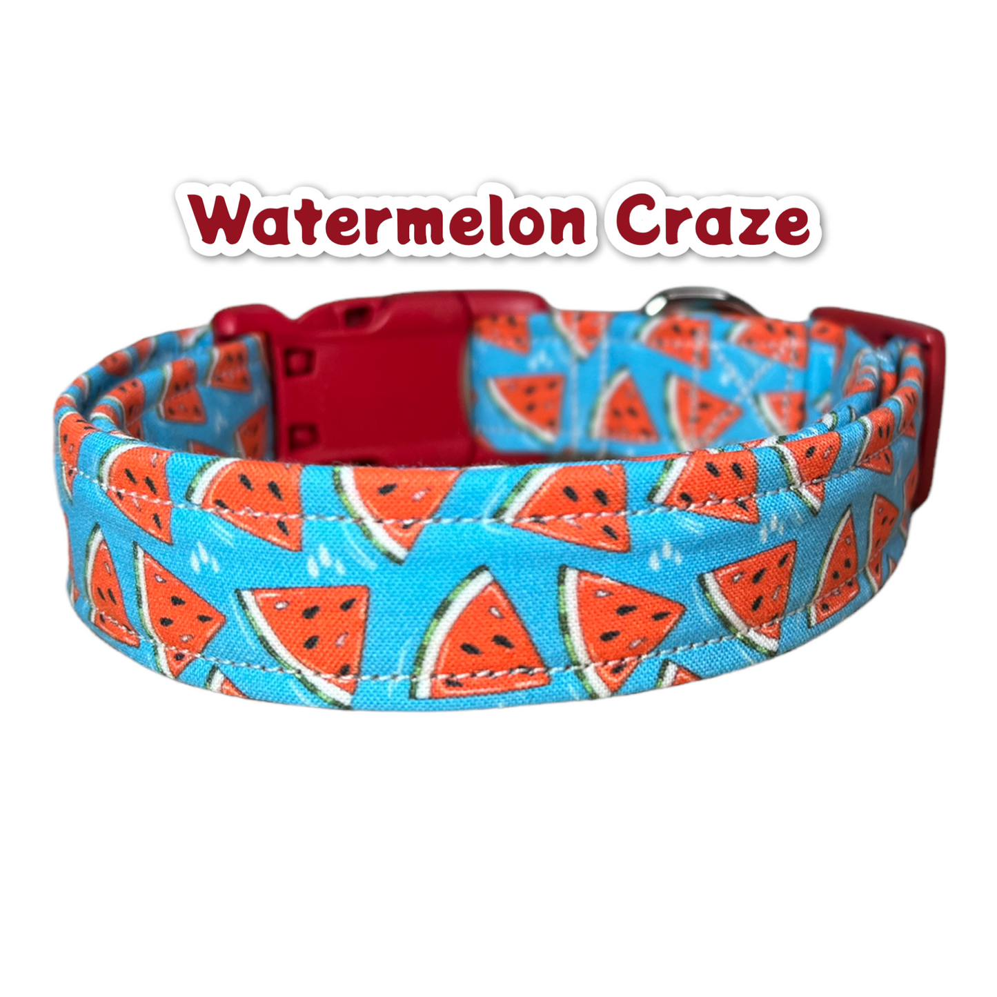 Watermelon dog collar, watermelon cat collar, food dog collar, funny dog collar, quick release dog collar, side release dog collar, adjustable dog collar, washable dog collar