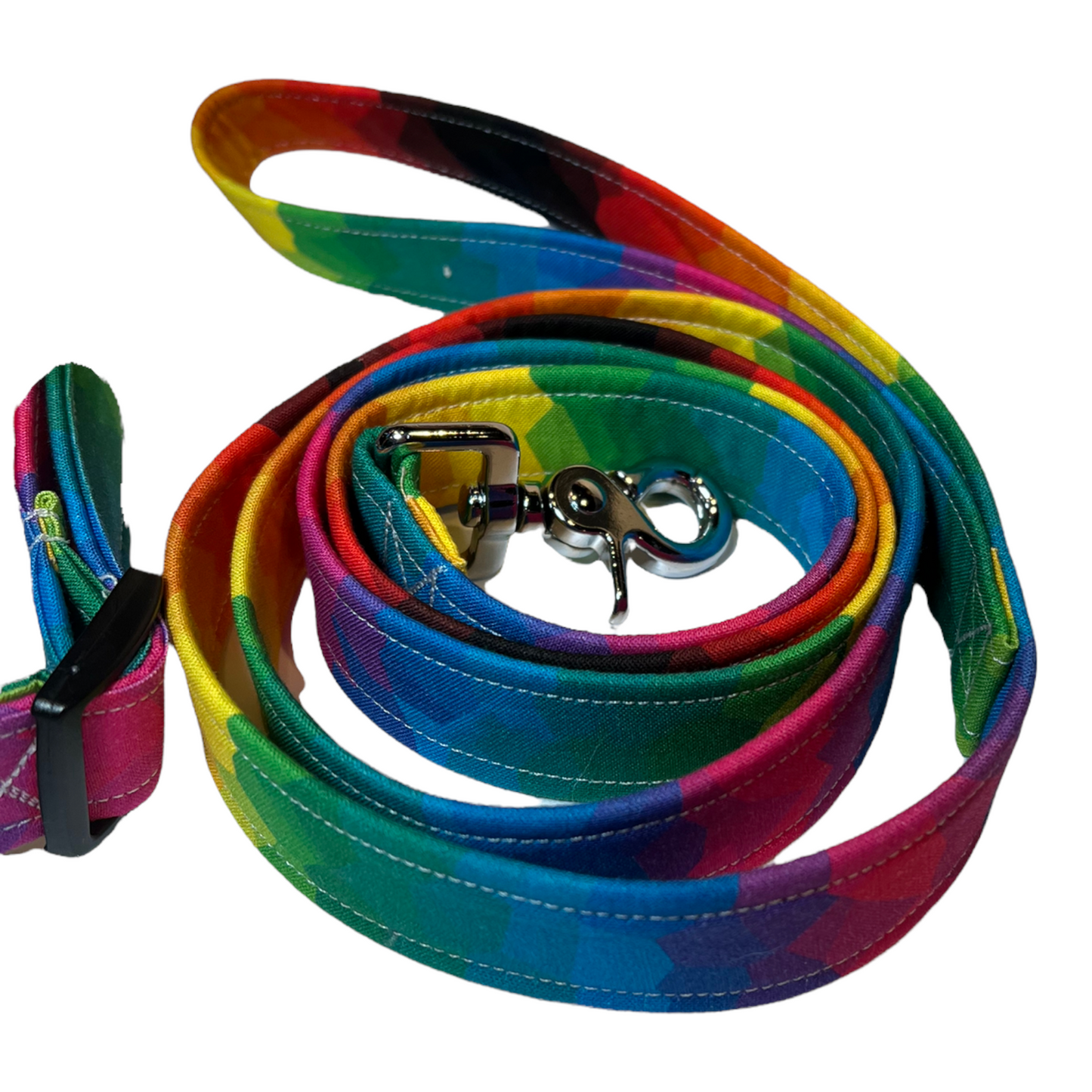 Rainbow gradient dog harness and leash set, standard roman dog harness, step in dog harness, matching leash, pet harness
