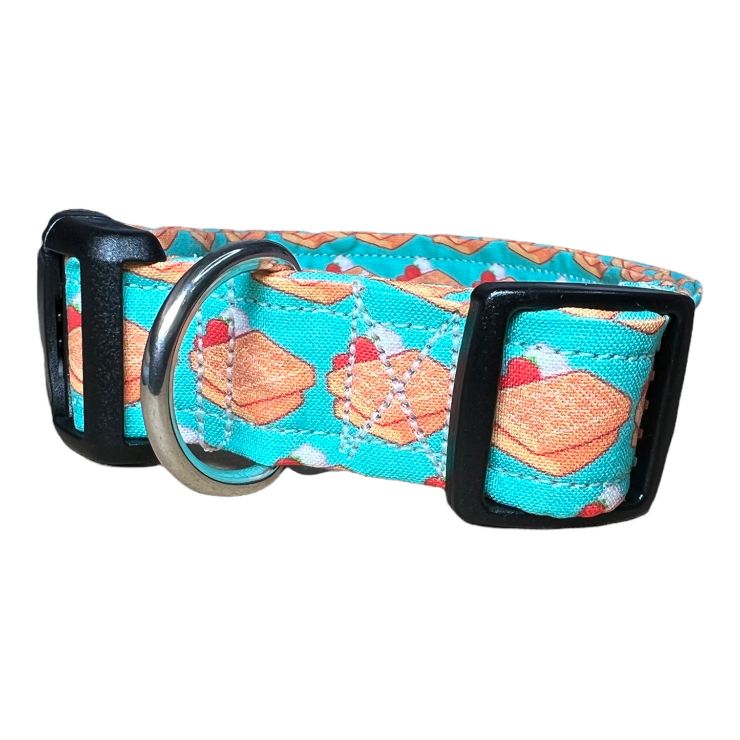 Waffle dog collar, food dog collar, girl dog collar, boy dog collar, handmade dog collar, custom dog collar, side release collar, adjustable collar, washable collar, pet collars